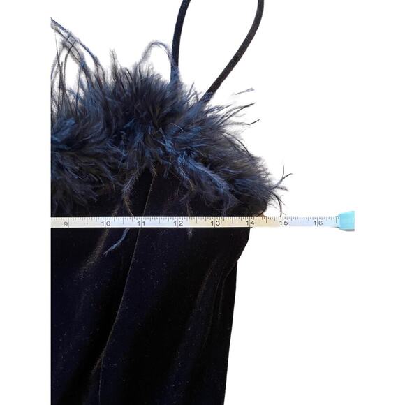 Superdown Erika Feather Mini Dress in Black Velvet Size Small 0578 - Picture 6 of 11